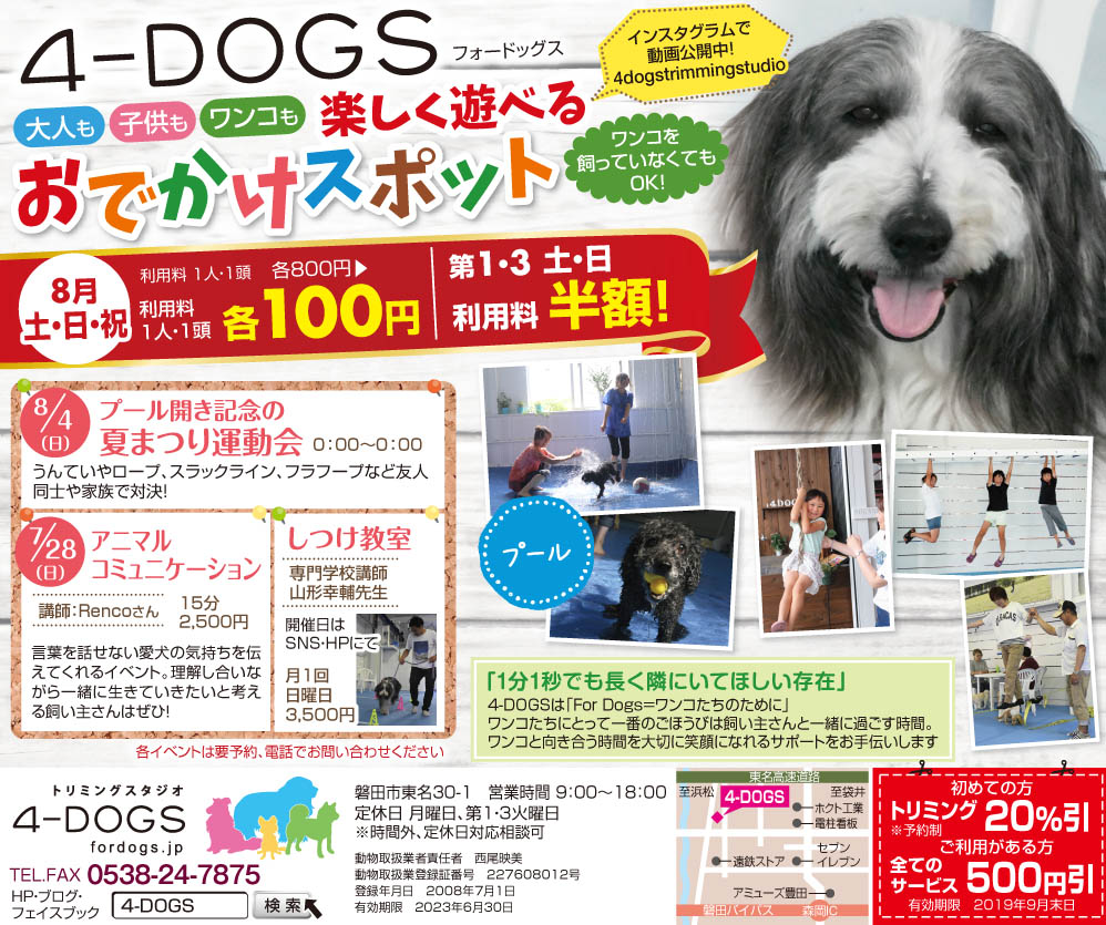 明日 7月27日暮らしタイムス掲載です 4 Dogs フォードッグス 明日 7月27日暮らしタイムス掲載です 4 Dogs フォードッグス
