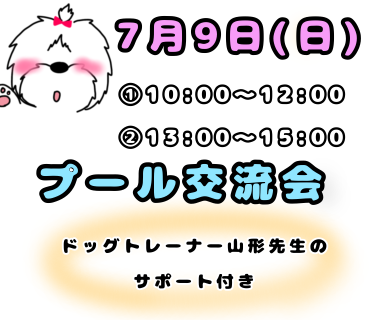 ☆7月9日(日)プール交流会☆追記有り